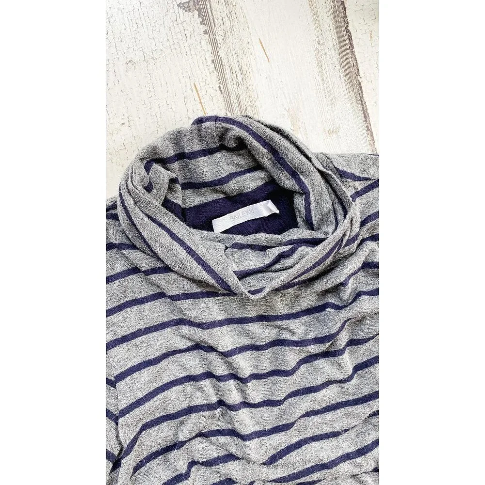 Anthropologie Bailey 44 Navy & Gray Striped Turtleneck Layered Dress - Picture 5 of 8